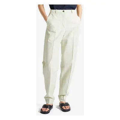 Kalhoty s příměsí lnu Wood Wood Courtney Mini Stripe Trousers 12211600-5291 PASTEL GREEN zelená 