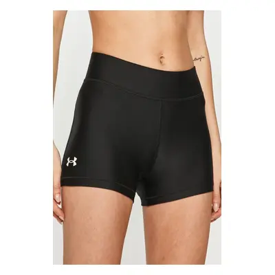 Kraťasy Under Armour dámské, černá barva, hladké, high waist