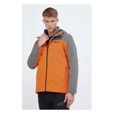 Outdoorová bunda Jack Wolfskin Taubenberg 3in1 oranžová barva