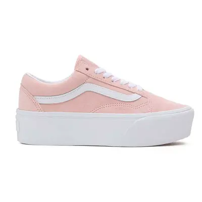 Semišové tenisky Vans Old Skool Stackform růžová barva, VN0009PZCHN1