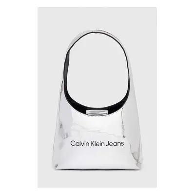 Kabelka Calvin Klein Jeans stříbrná barva, K60K611860