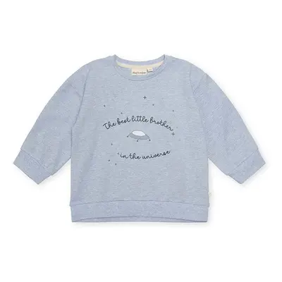 Kojenecká mikina That's mine 005073 Finley Little Brother Sweatshirt hnědá barva, s aplikací