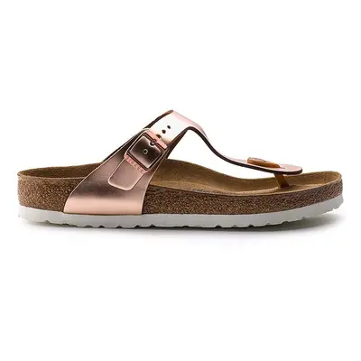 Kožené žabky Birkenstock Gizeh dámské, růžová barva, na plochém podpatku, 1005049