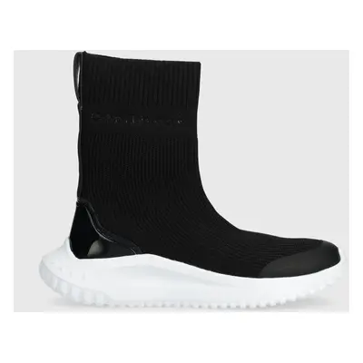 Sneakers boty Calvin Klein Jeans EVA RUNNER SOCK KNIT WN černá barva, YW0YW01204