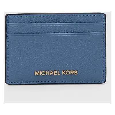 Kožené pouzdro na karty MICHAEL Michael Kors černá barva