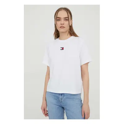 Tričko Tommy Jeans bílá barva, DW0DW17391