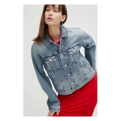 Džínová bunda Tommy Jeans dámská, přechodná, oversize, DW0DW16994