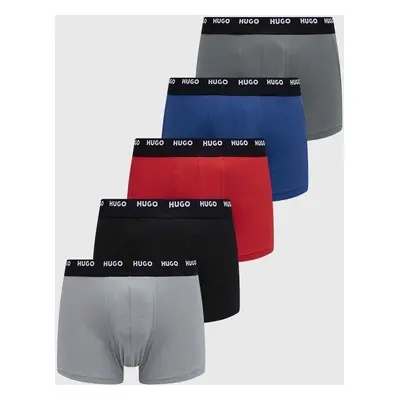 Boxerky HUGO 5-pack pánské, modrá barva, 50479944