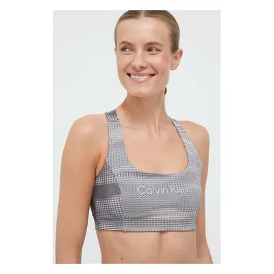 Sportovní podprsenka Calvin Klein Performance Essentials šedá barva