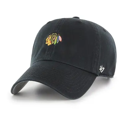 Čepice 47brand Chicago Blackhawks černá barva, s aplikací