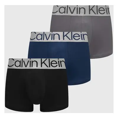 Boxerky Calvin Klein Underwear 3-pack pánské, tmavomodrá barva, 000NB3074A