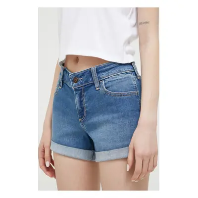 Džínové šortky Hollister Co. dámské, hladké, high waist