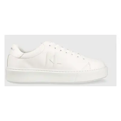 Kožené sneakers boty Karl Lagerfeld MAXI KUP bílá barva, KL52215