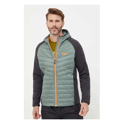 Sportovní bunda Jack Wolfskin Routeburn Pro Hybrid zelená barva