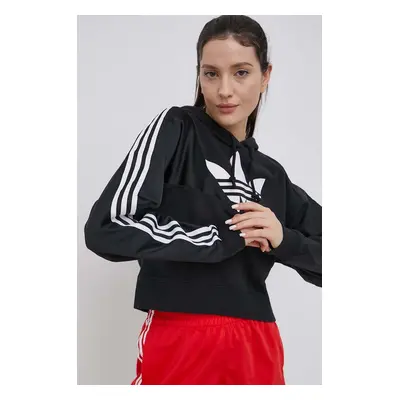 Mikina adidas Originals Adicolor dámská, černá barva, s potiskem, HC7050-BLACK