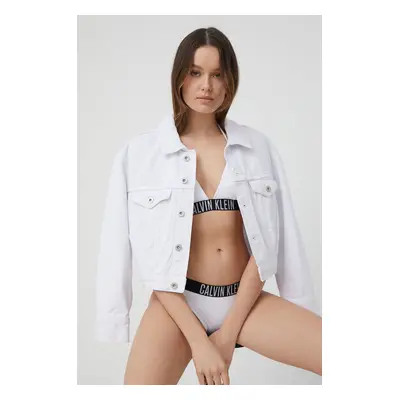 Plavková podprsenka Calvin Klein bílá barva, mírně vyztužený košík, KW0KW01824