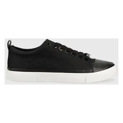 Tenisky Calvin Klein VULC LACE UP - MONO dámské, černá barva, HW0HW01777