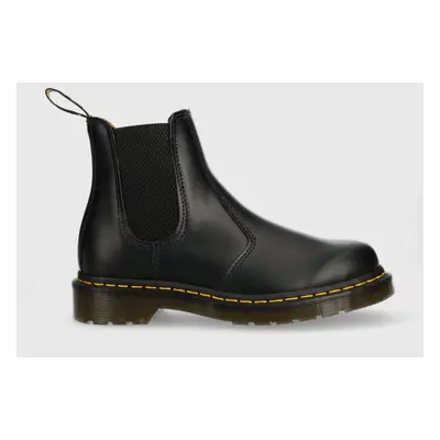 Kožené kotníkové boty Dr. Martens dámské, černá barva, na plochém podpatku, 22227001-black