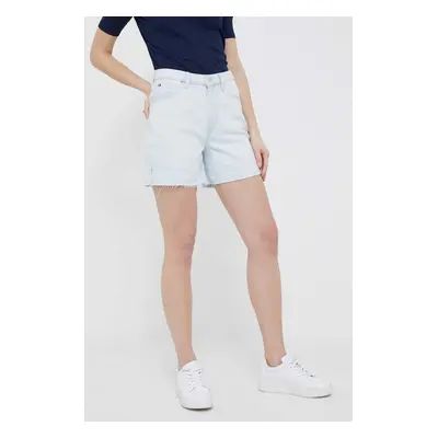 Džínové šortky Tommy Hilfiger dámské, hladké, high waist