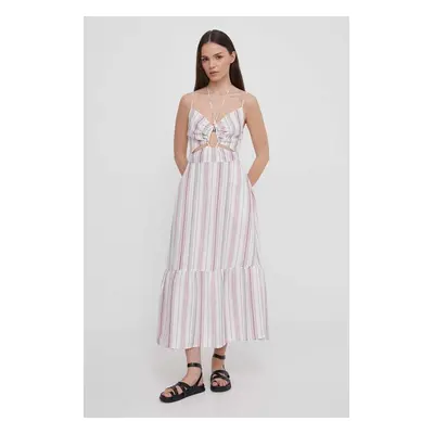 Šaty lněné Pepe Jeans DIANA midi, PL953496