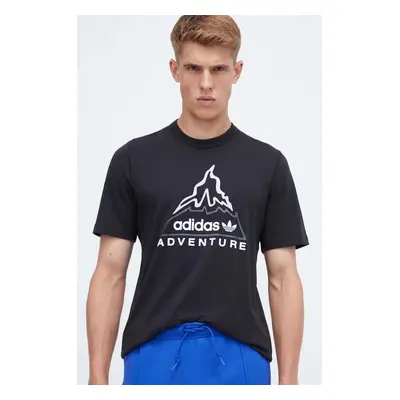 Bavlněné tričko adidas Originals ADV VOLCANO černá barva, s potiskem