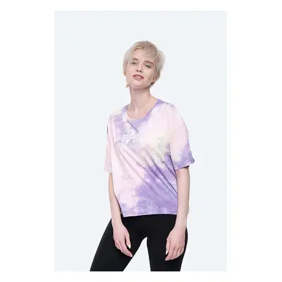 Bavlněné tričko Alpha Industries Basic Tee Batik COS Wmn růžová barva, 116083.536-pink