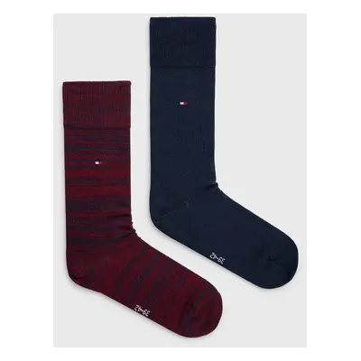 Ponožky Tommy Hilfiger 2-pack pánské, tmavomodrá barva, 371111