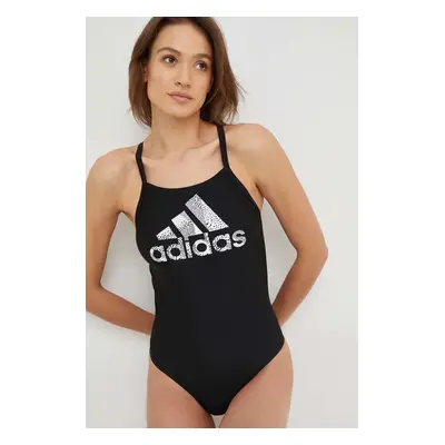 Jednodílné plavky adidas Performance černá barva, měkký košík