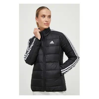 Péřová bunda adidas dámská, černá barva, přechodná