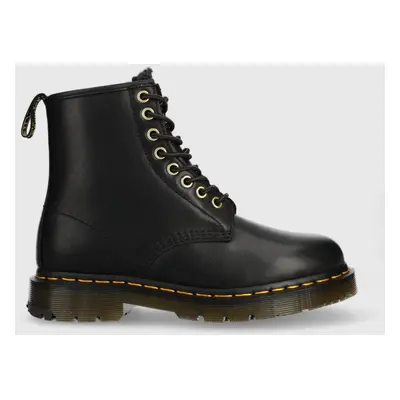 Kožené workery Dr. Martens 1460 dámské, černá barva, na plochém podpatku, zateplené, 26860001