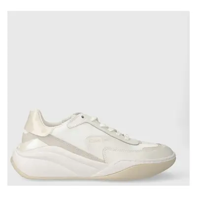 Sneakers boty Calvin Klein CLOUD WEDGE LACE UP-PEARLIZED bílá barva, HW0HW02040