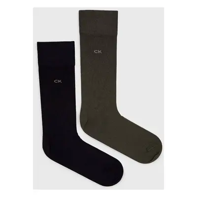 Ponožky Calvin Klein 2-pack pánské, zelená barva, 701218631