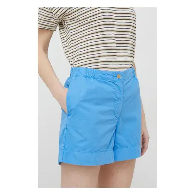 Bavlněné šortky Tommy Hilfiger hladké, high waist