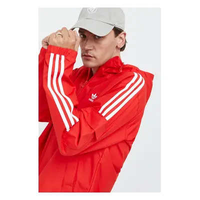 Bunda adidas Originals pánská, červená barva, přechodná