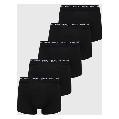 Boxerky HUGO 5-pack pánské, černá barva, 50493840