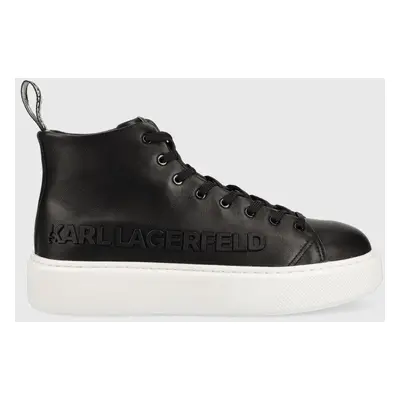 Kožené sneakers boty Karl Lagerfeld MAXI KUP černá barva, KL62255A