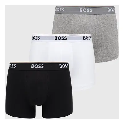 Boxerky BOSS 3-pack pánské, bílá barva, 50475274