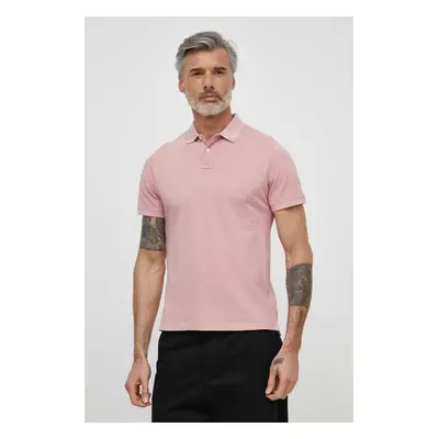 Bavlněné polo tričko Pepe Jeans NEW OLIVER GD růžová barva, PM542099