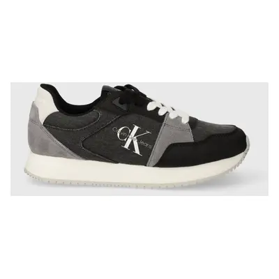 Sneakers boty Calvin Klein Jeans RUNNER LOW LACE MIX ML BTW černá barva, YW0YW01436