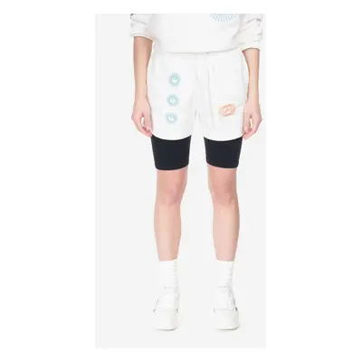 Kraťasy Reebok Classic Classic GV Short dámské, béžová barva, s potiskem, medium waist, HT6119-c