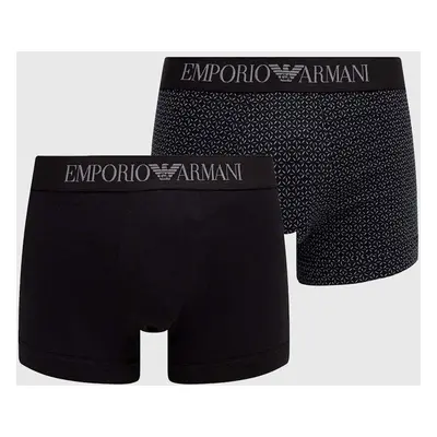 Boxerky Emporio Armani Underwear 2-pack pánské, černá barva