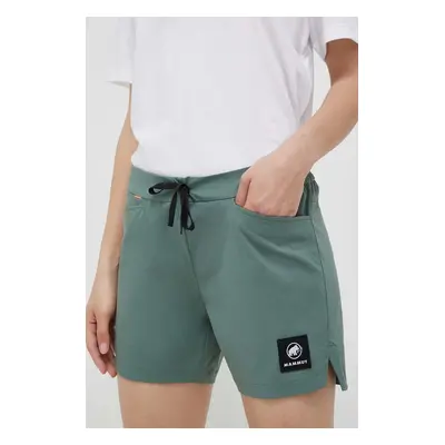 Outdoorové šortky Mammut Massone Light zelená barva, medium waist