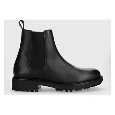 Kožené boty Calvin Klein CHELSEA BOOT pánské, černá barva, HM0HM01229