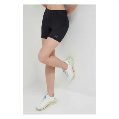 Běžecké šortky New Balance Q Speed černá barva, high waist