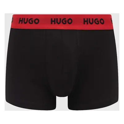 Boxerky HUGO 3-pack pánské, černá barva, 50469786