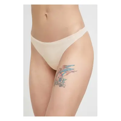 Tanga HUGO 3-pack béžová barva, 50492489