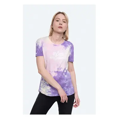 Bavlněné tričko Alpha Industries Basic Tee Batik Wmn růžová barva