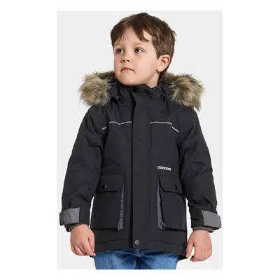 Dětská zimní bunda Didriksons KURE KIDS PARKA černá barva