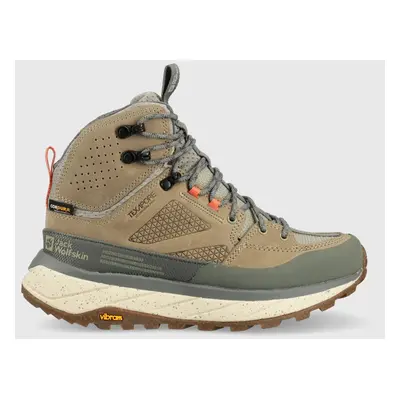 Boty Jack Wolfskin Terraquest Texapore Mid dámské, zelená barva