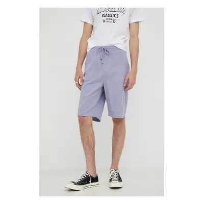 Šortky s příměsí lnu Lee Relaxed Drawstring S Misty Lilac fialová barva